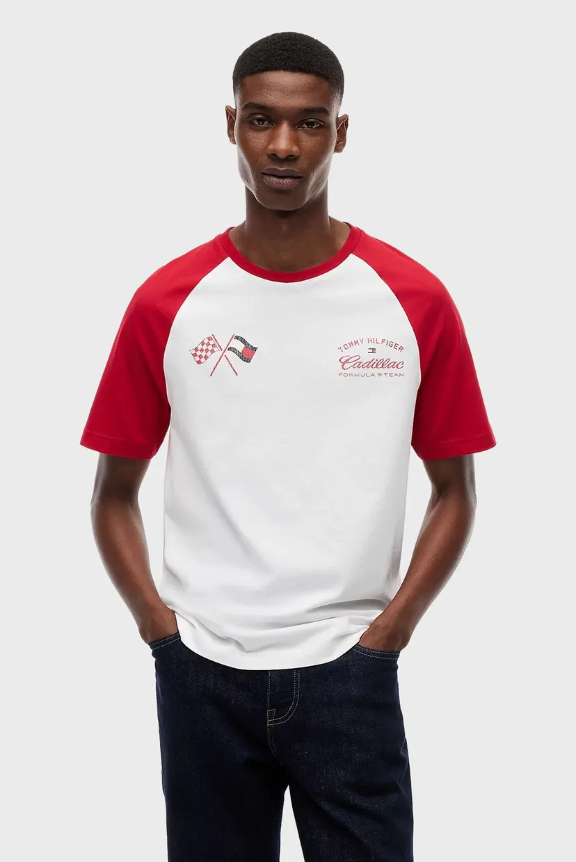Чоловіча біла футболка TH x Cadillac Formula 1® Team 3