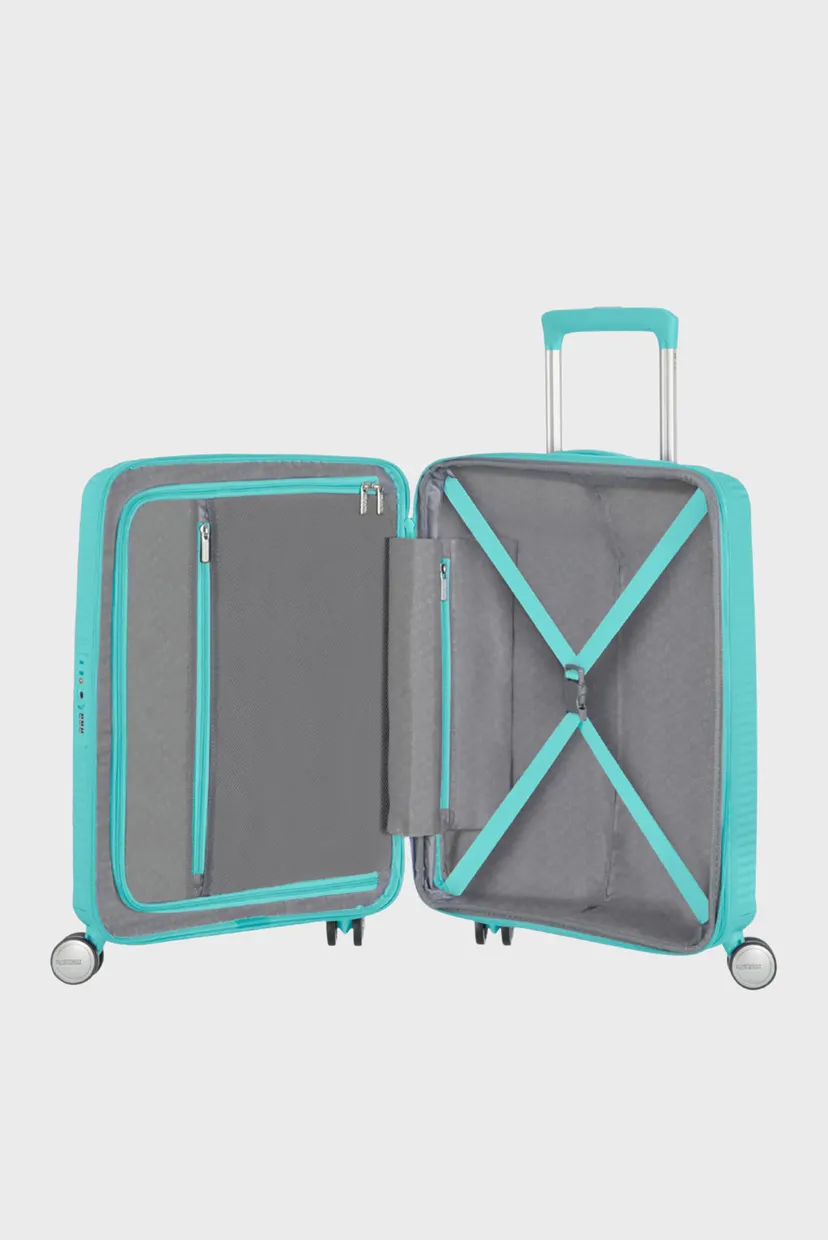 Бирюзовый чемодан 55 см SOUNDBOX AQUA BLUE 5