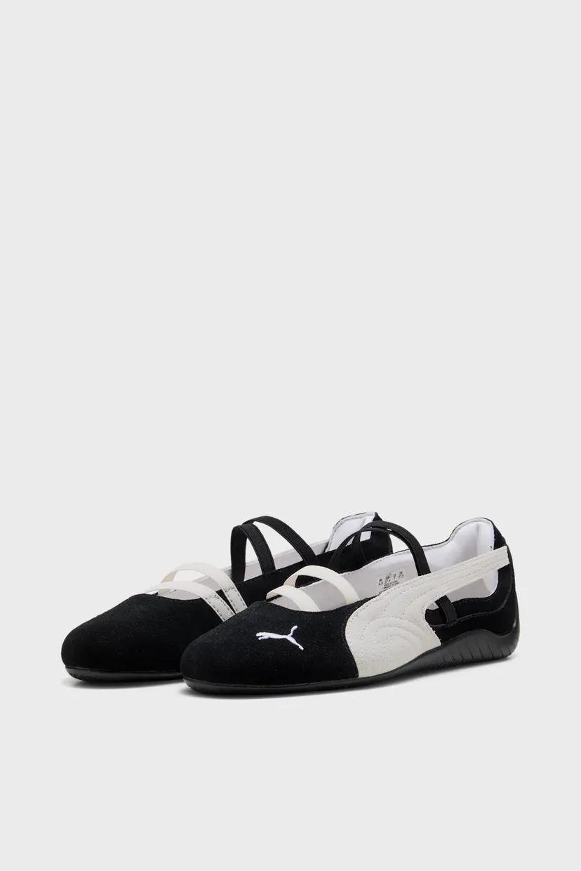 Женские черные замшевые балетки Speedcat Ballet Suede Shoes Women 3