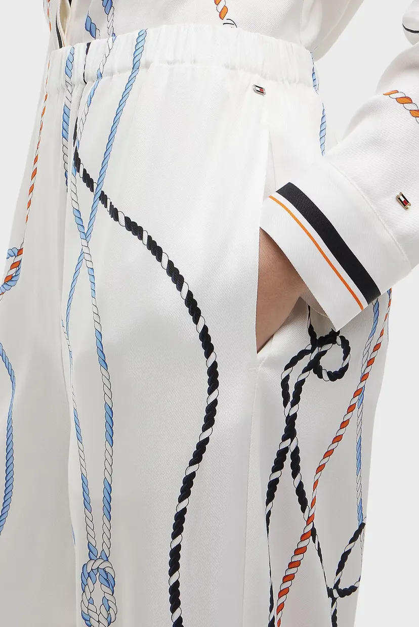 Женские белые брюки с узором TWILL ROPE 4