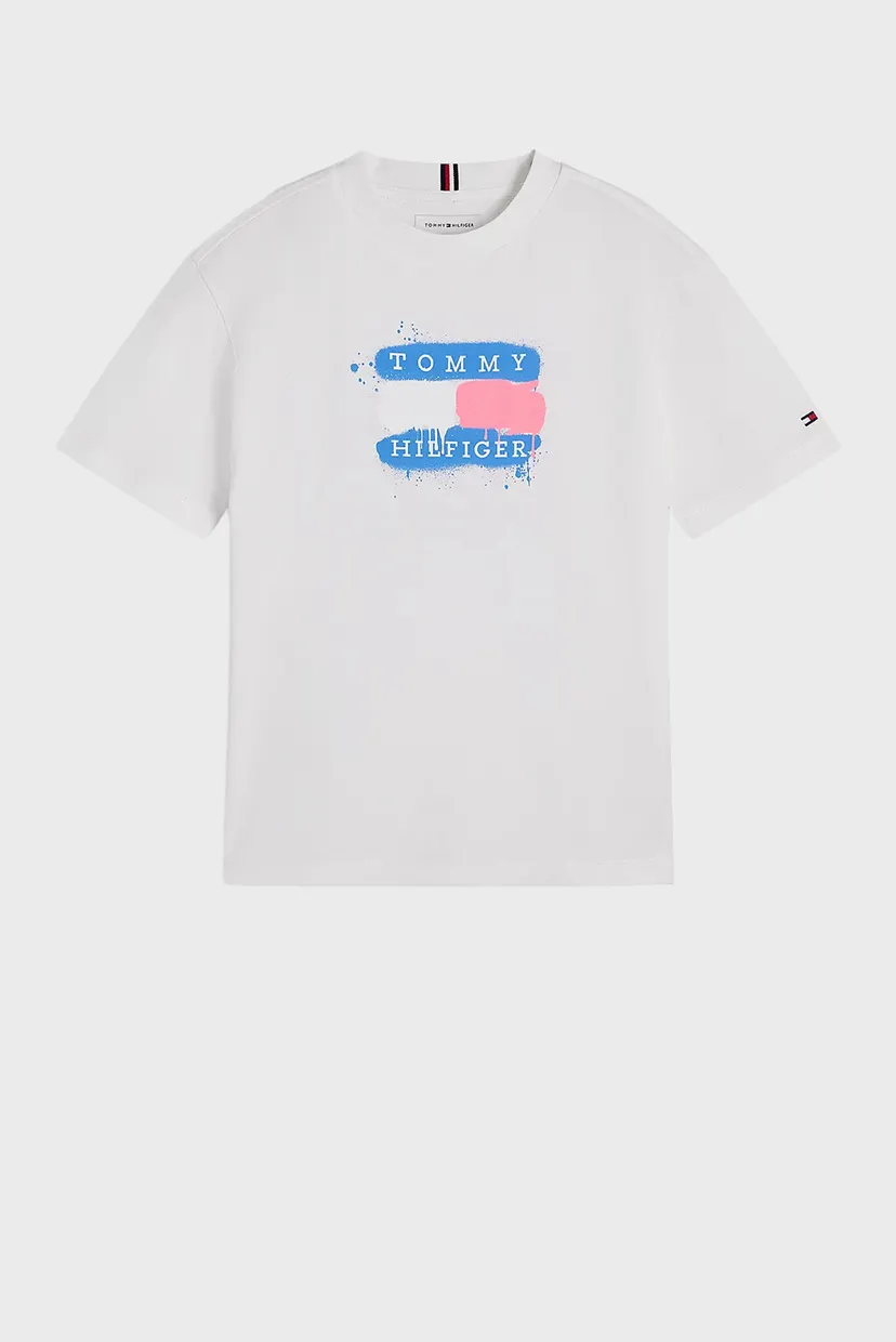 Детская белая футболка TOMMY FLAG GRAFFITI T-SHIRT SS 5