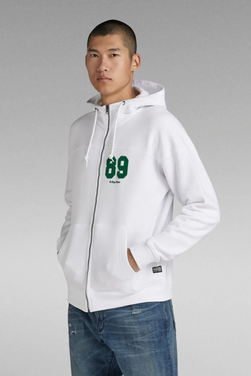 Чоловіче біле худі Sports zip loose 3