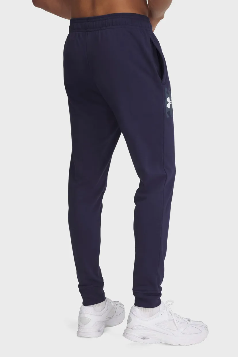 Мужские темно-синие спортивные брюки UA Rival Terry Logo Jogger 3