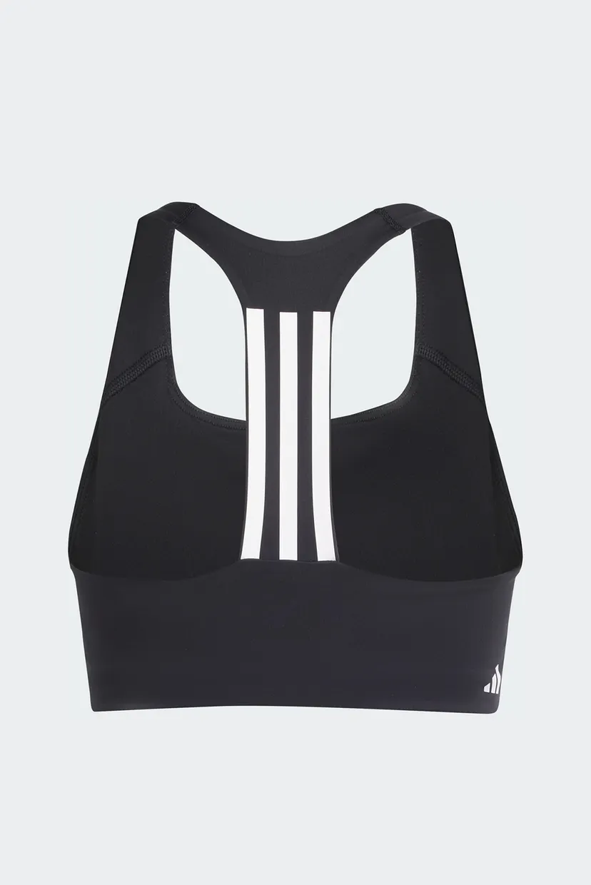 Жіночий чорний топ Powerimpact Training Medium-Support 3-Stripes 7