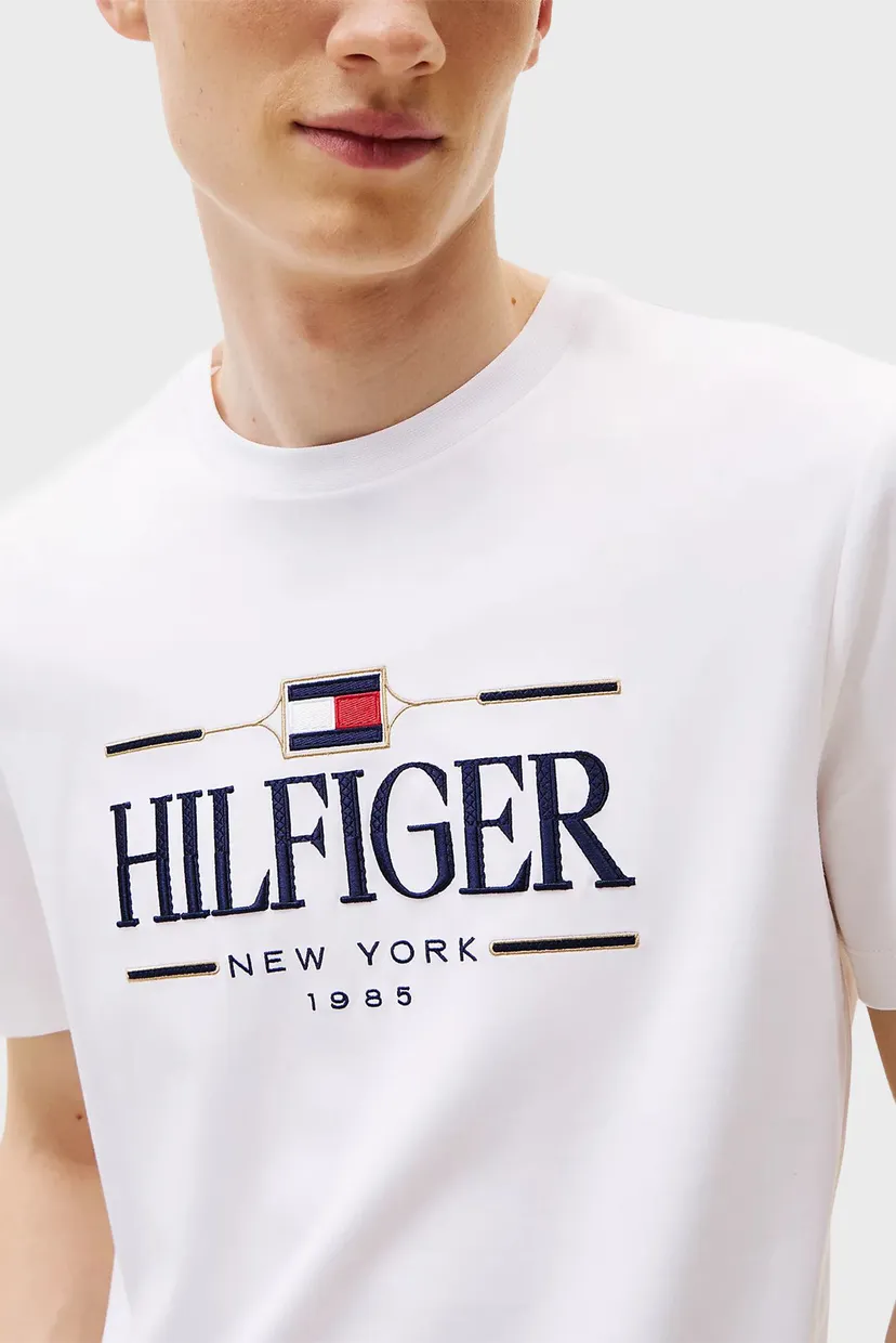 Мужская белая футболка ICON HILFIGER TEE 4