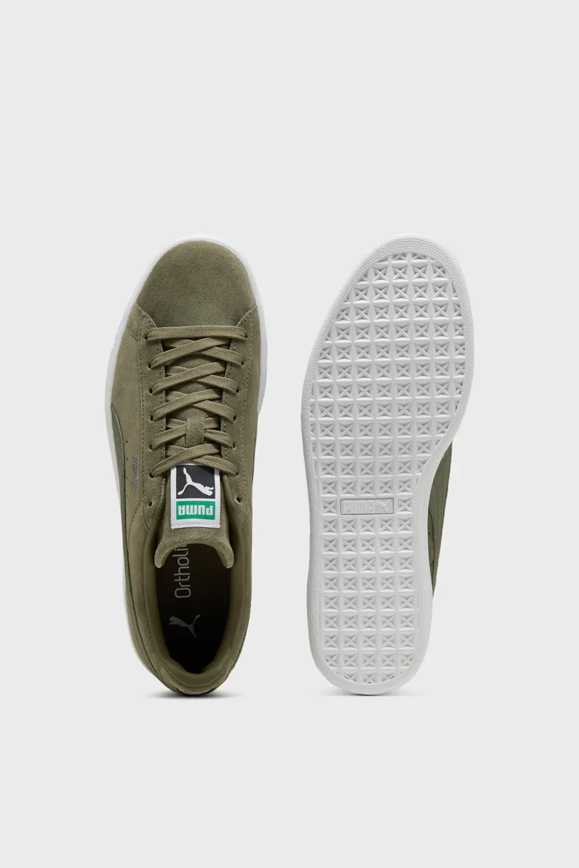 Оливковые замшевые сникерсы Suede Classic Sneakers Unisex 4