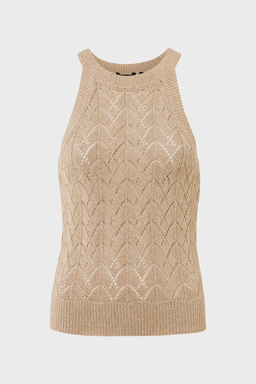 Женский бежевый топ Sleeveless knit top 5