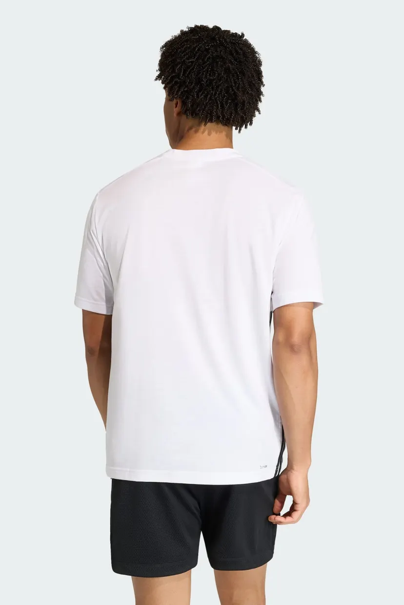 Мужская белая футболка WORKOUT ESSENTIALS FEELREADY 3 STRIPES 3