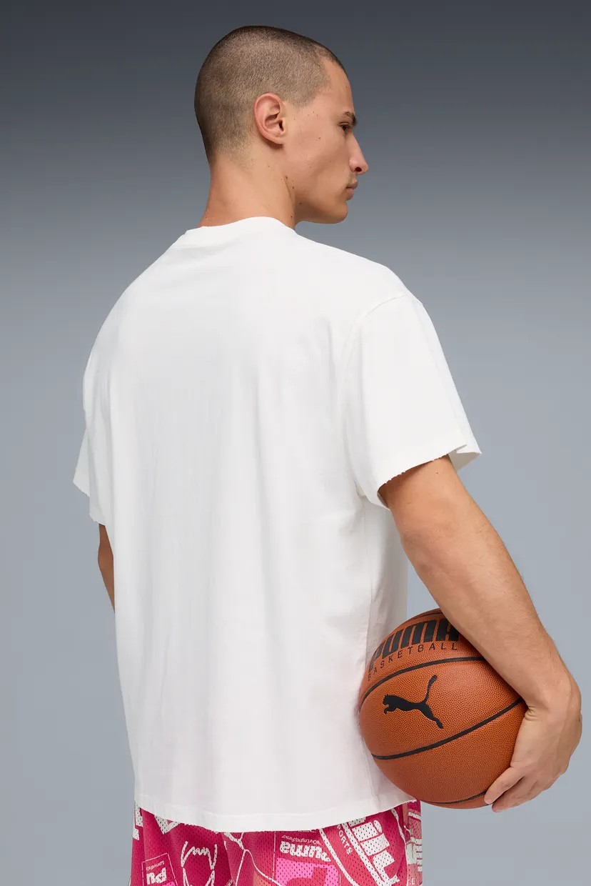 Мужская белая футболка PUMA x FAST & FURIOUS Relaxed Basketball Tee Men 3