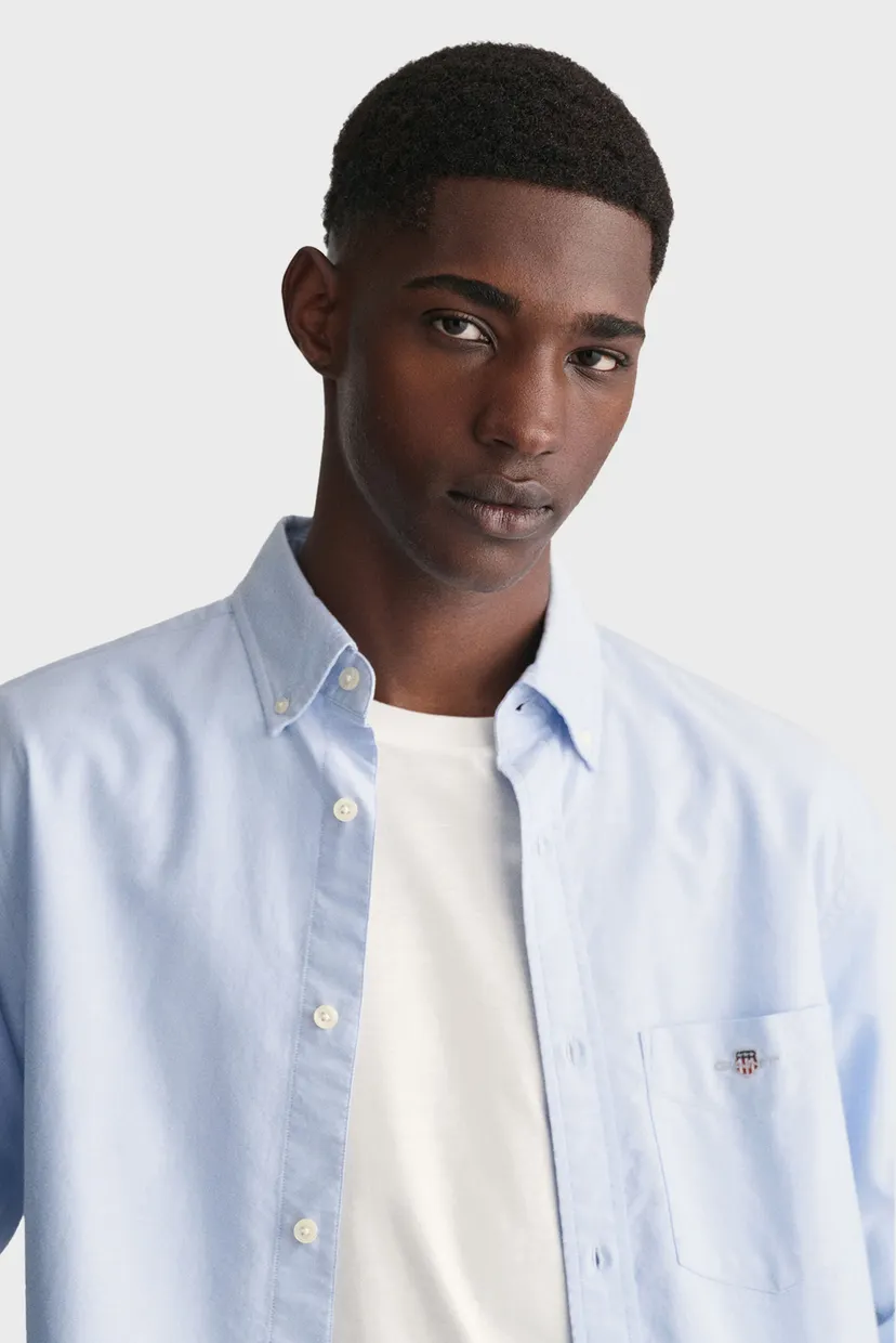 Мужская голубая рубашка REG OXFORD 4