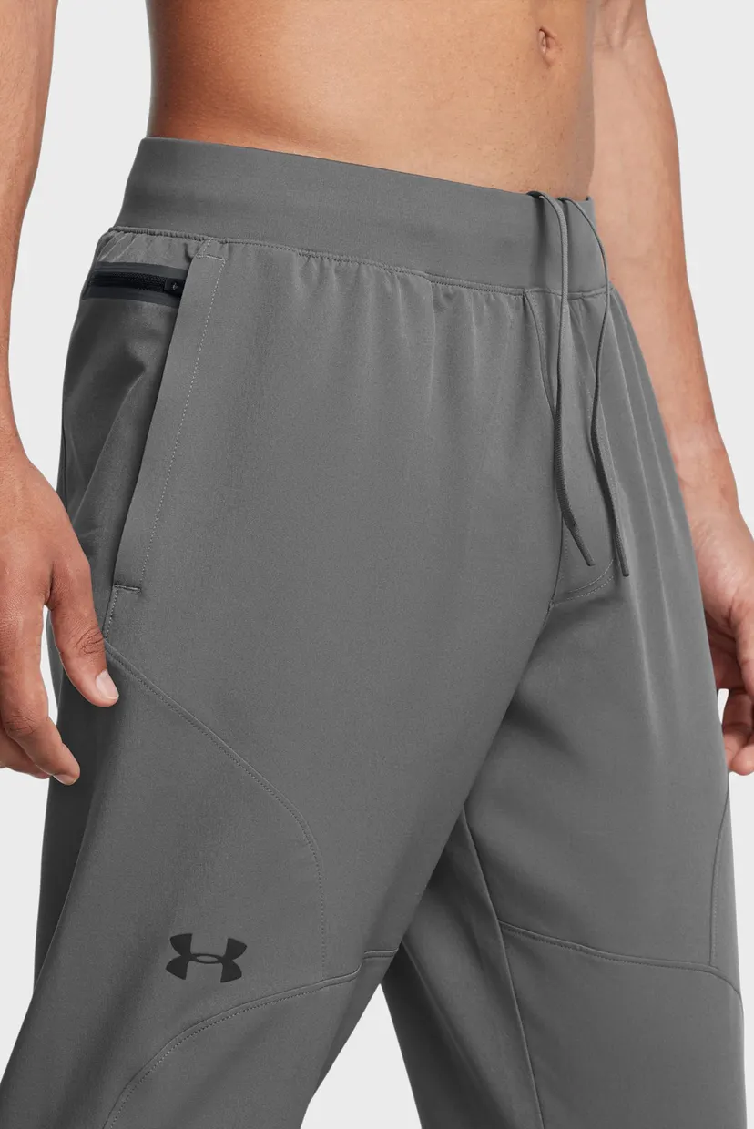 Чоловічі сірі спортивні штани UA UNSTOPPABLE TAPERED PANTS 4