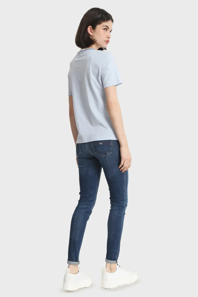 Жіноча блакитна футболка REG VARSITY HILFIGER 3