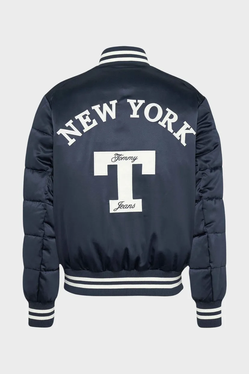 Чоловічий темно-синій бомбер TJM SATIN PUFFER WITH APPLIQUE 6