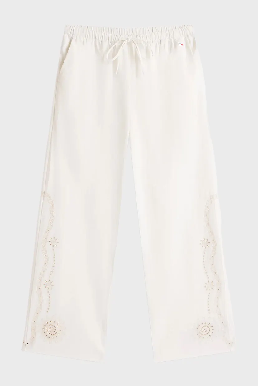 Женские белые брюки BRODERIE 5
