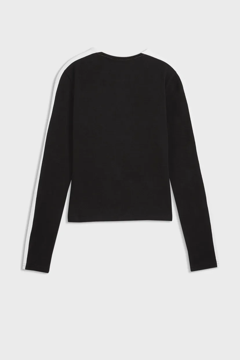 Женский черный лонгслив T7 Slim Cut-Outs Long Sleeve Tee Women 5