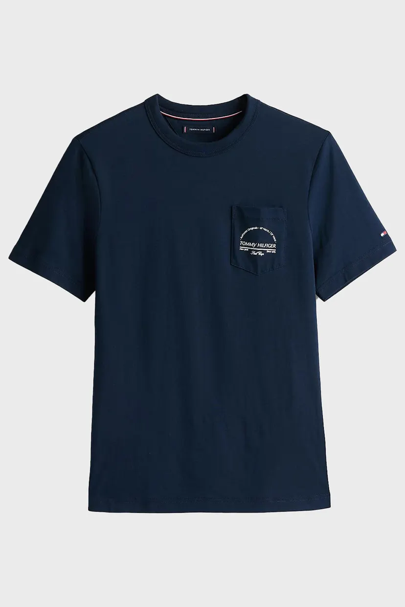 Чоловіча темно-синя футболка HILFIGER ARCH POCKET 5