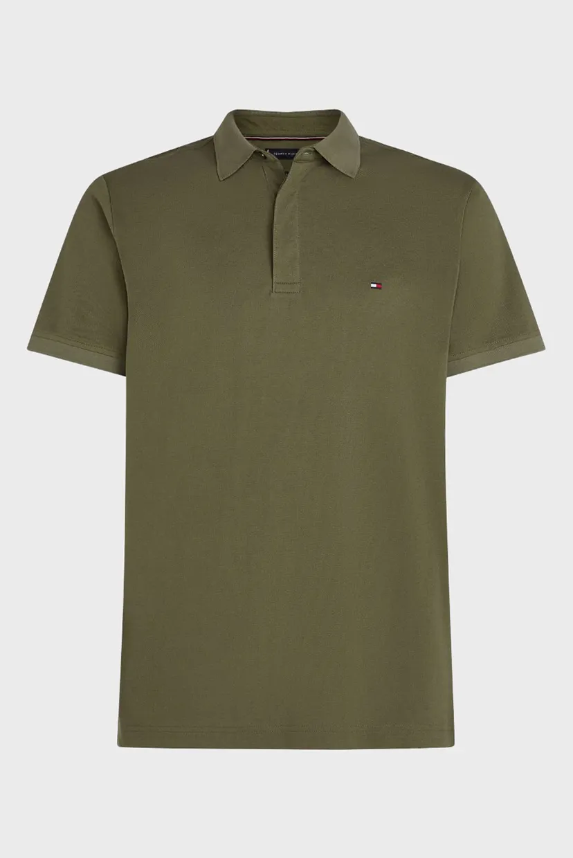 Мужское оливковое поло HIDDEN PLACKET 5