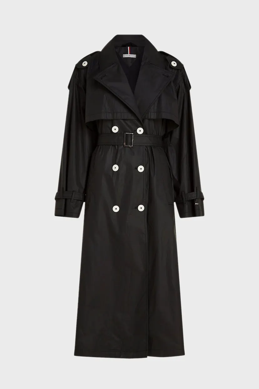 Жіночий чорний тренч OVERSIZED COTTON 6