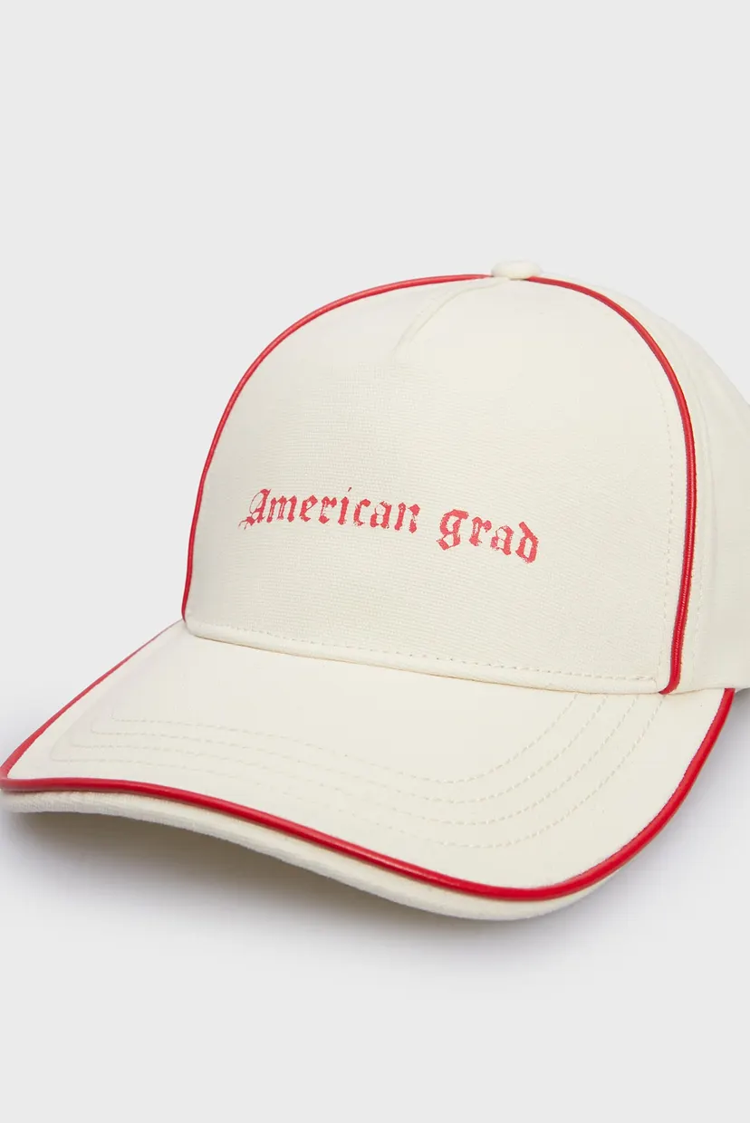 Жіноча біла кепка CANVAS CONTRAST LEATHER PIPING CAP 3