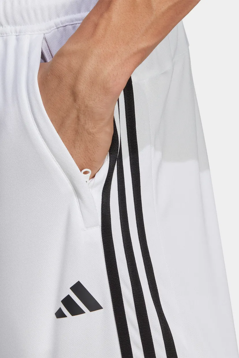 Мужские белые шорты Train Essentials Piqué 3-Stripes 4