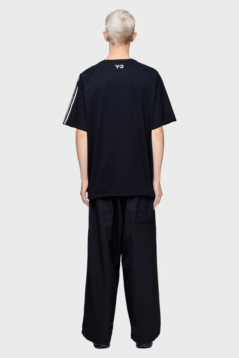 Черная футболка Y-3 RAW EDGE 3 STRIPES SHORT SLEEVE (унисекс) 3