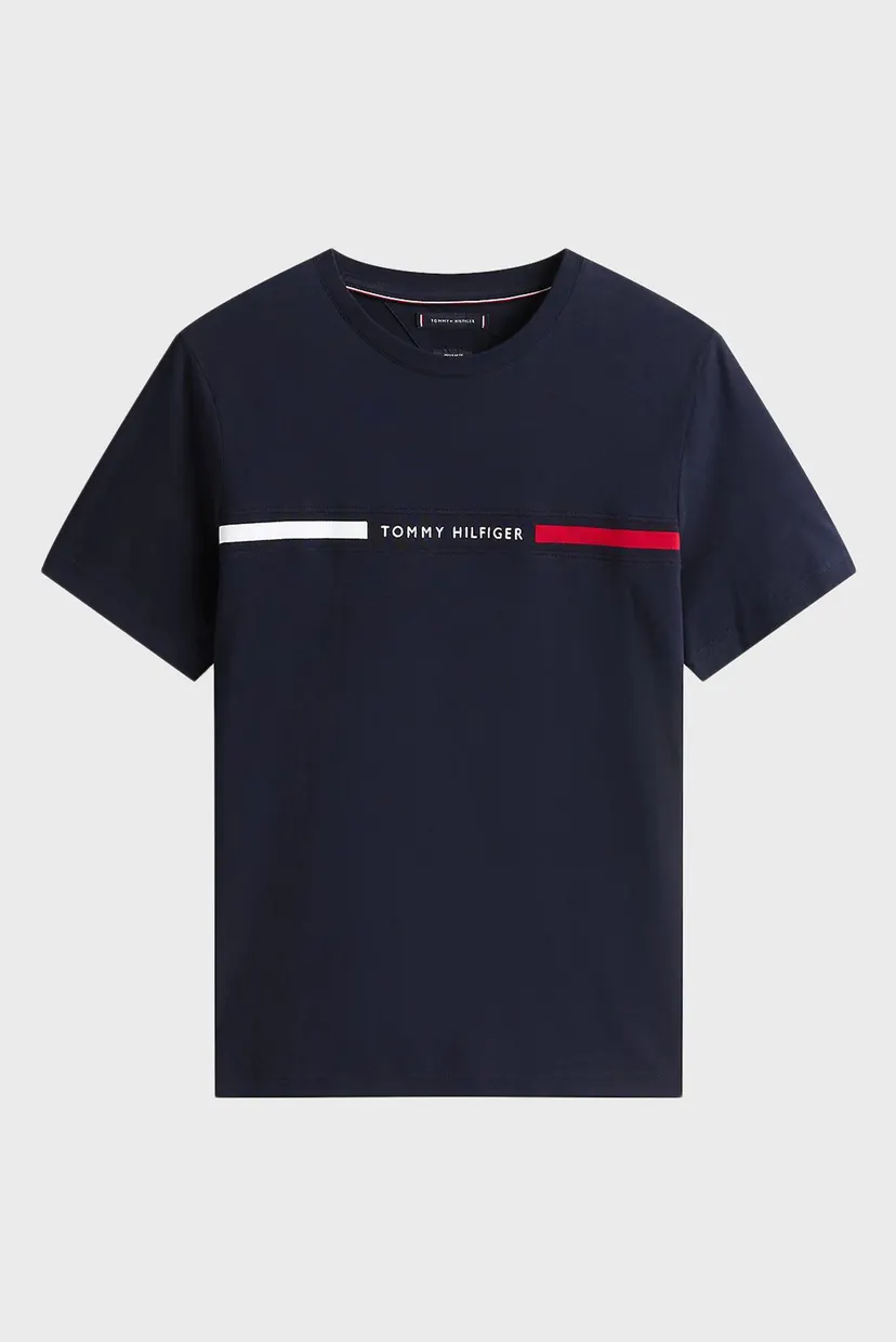 Чоловіча темно-синя футболка HILFIGER CHEST INSERT 5