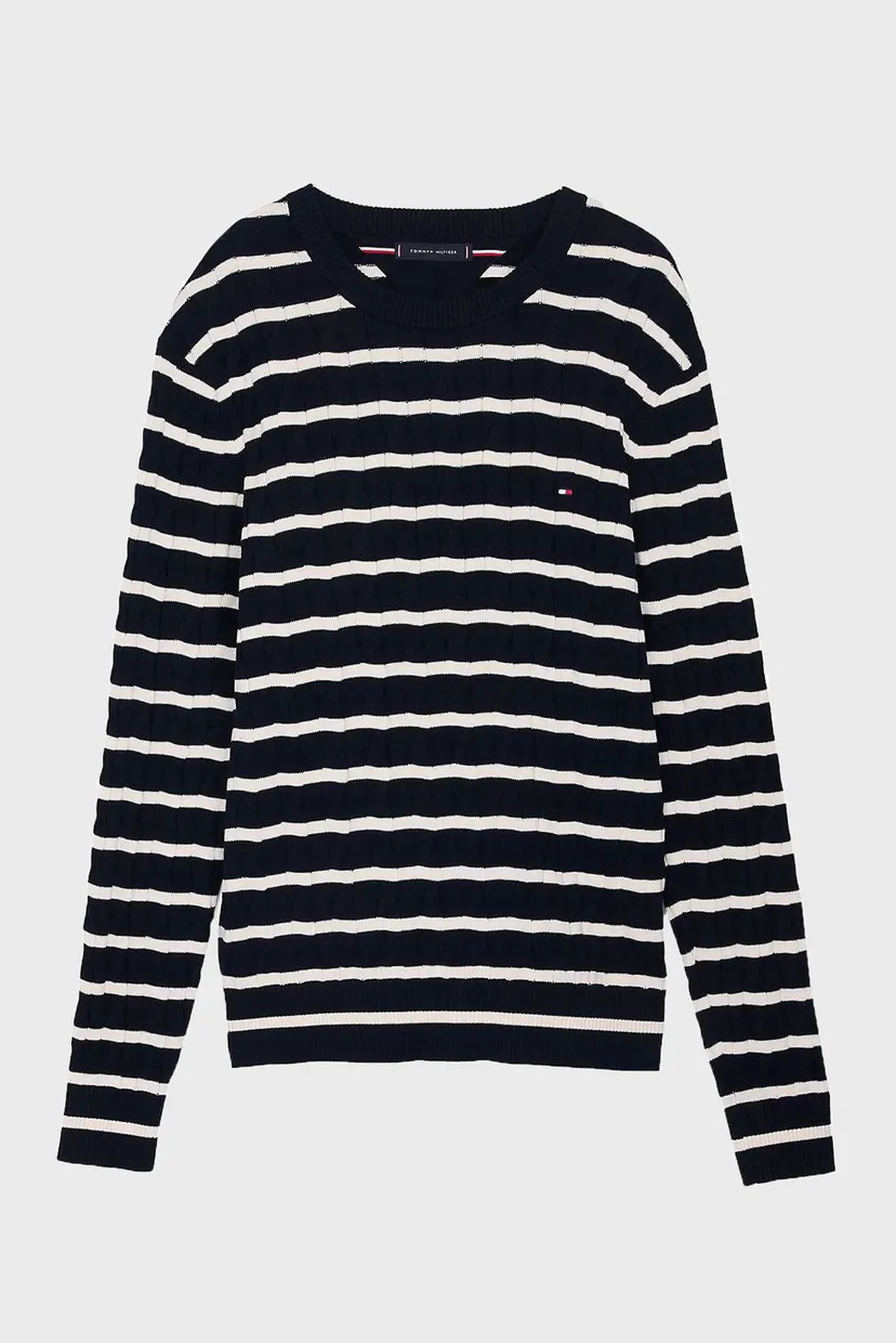 Чоловічий джемпер у смужку CLASSIC COTTON CABLE CREW NECK 5