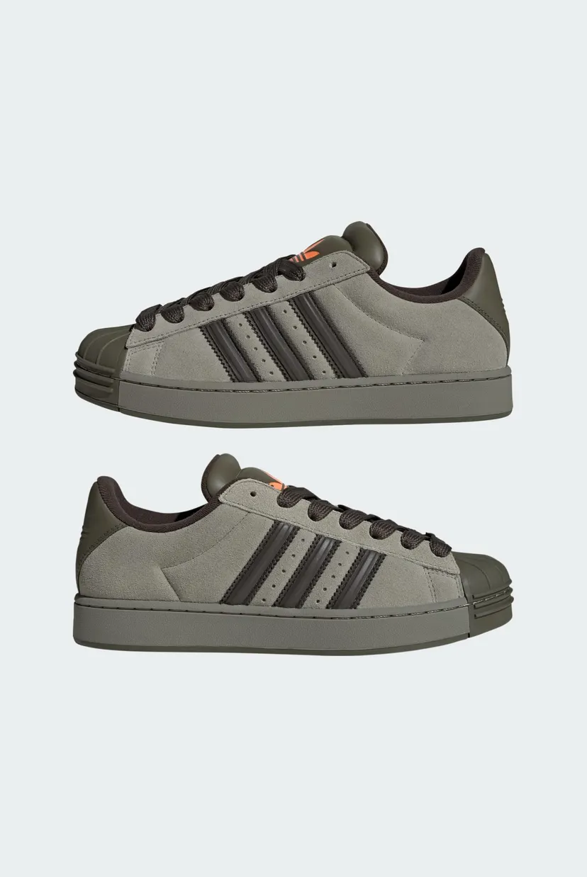 Оливковые замшевые сникерсы SUPERSTAR ST 7
