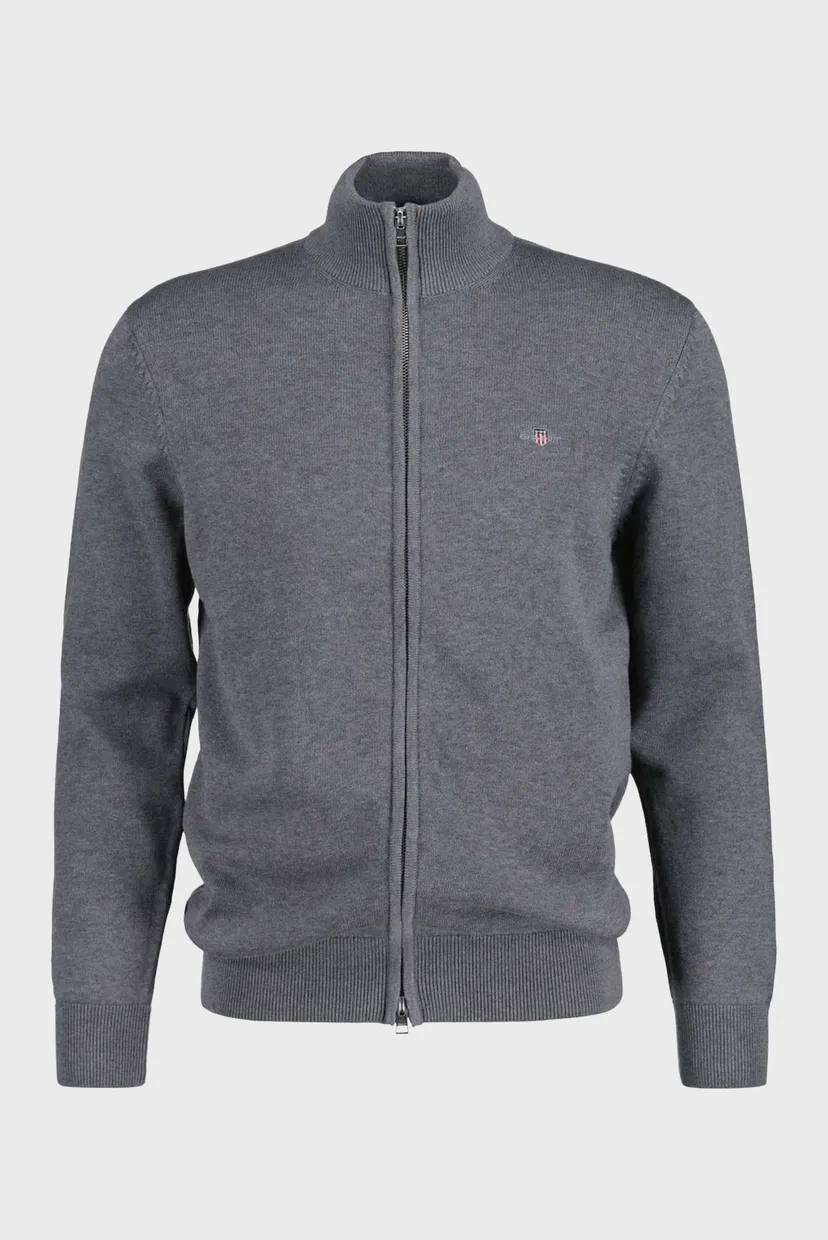 Чоловічий сірий кардиган CASUAL COTTON ZIP 5