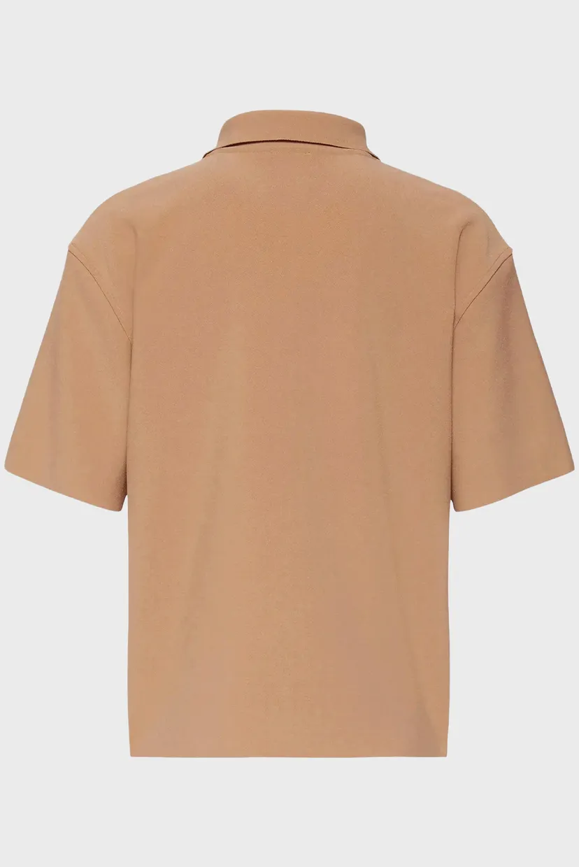 Женское бежевое поло TAILORED COLLAR ZIP 7