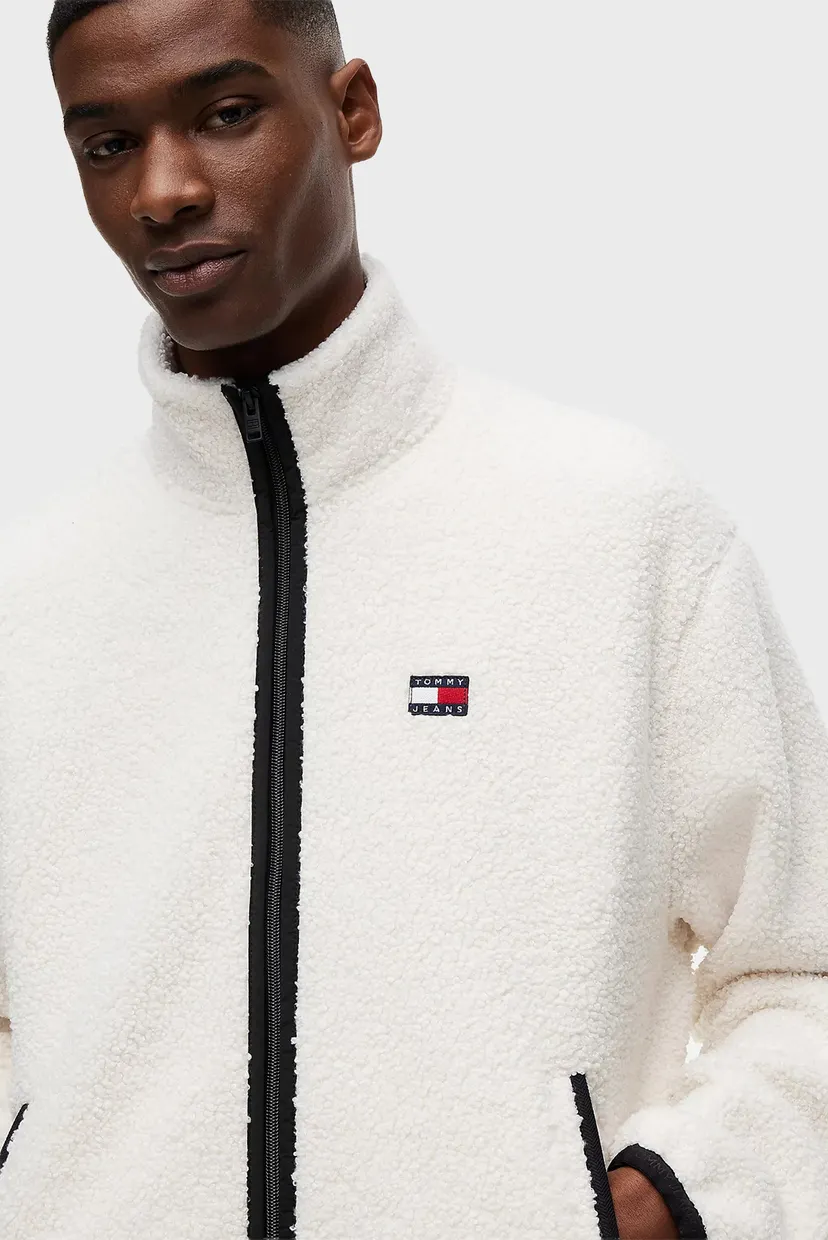 Мужская белая спортивная кофта RLX BADGE ZIP-THRU TEDDY EXT 4