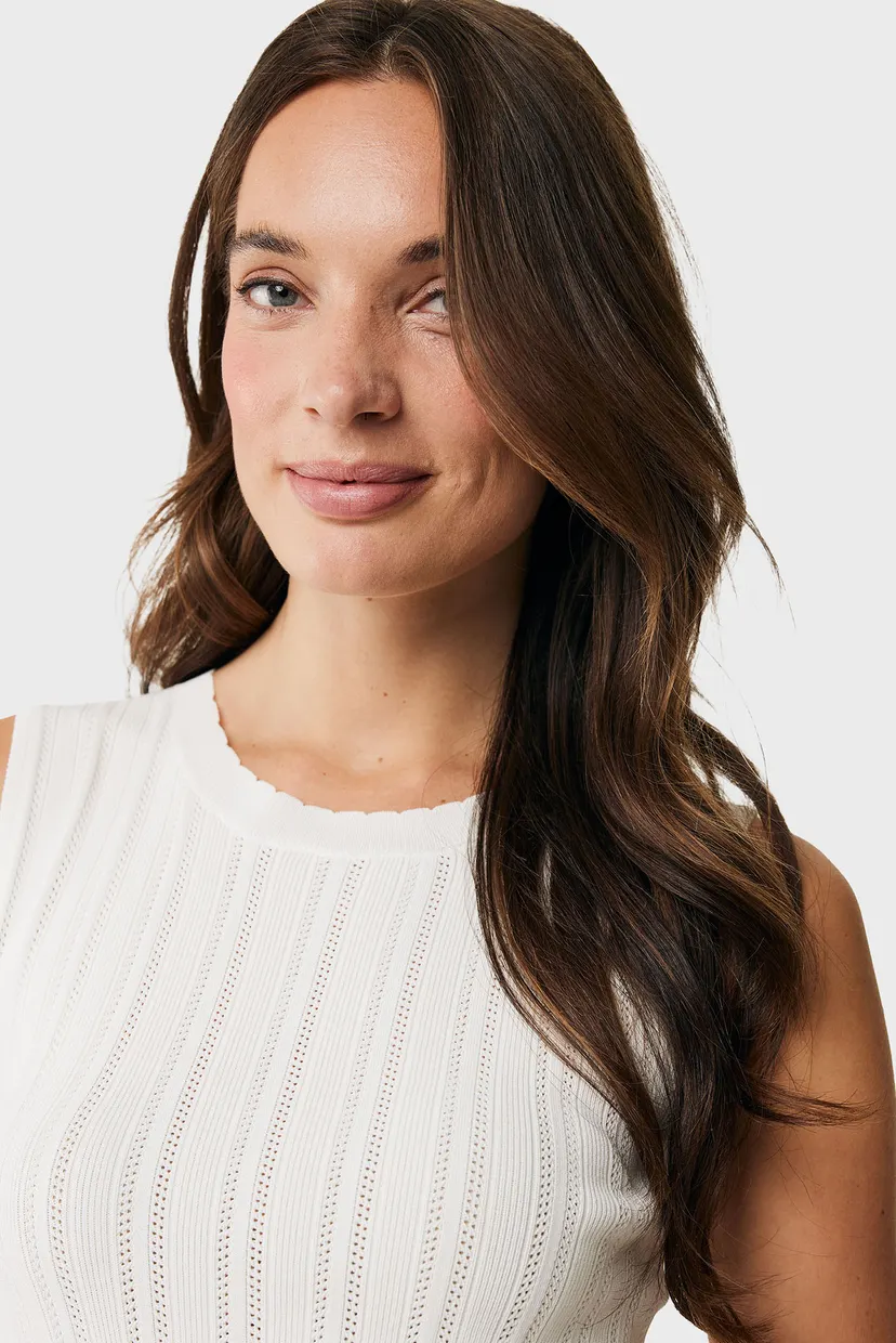 Жіночий білий топ LILY Classic ajour tanktop 3