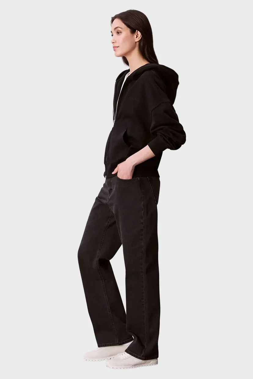 Женское черное худи FRENCH TERRY 3