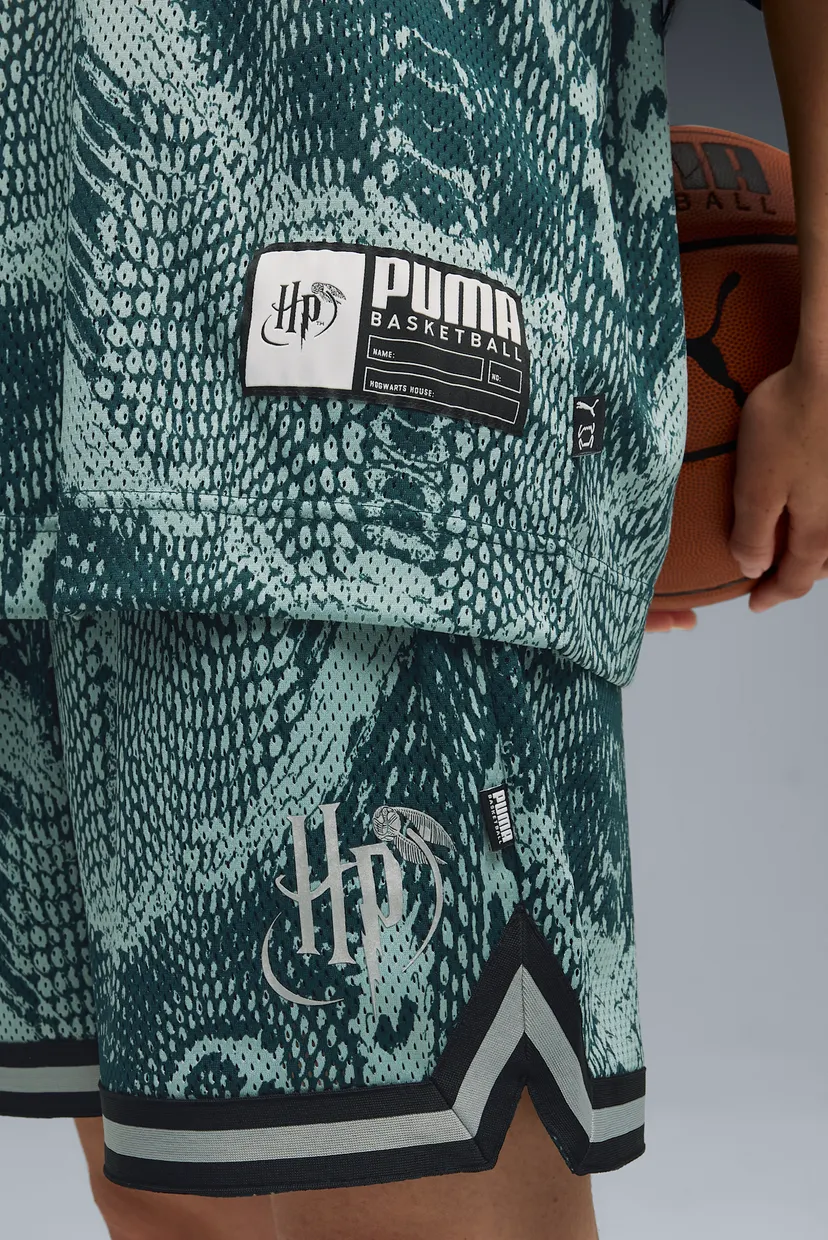 Женские зеленые шорты с узором PUMA HOOPS x HARRY POTTER™ Shorts Women 4