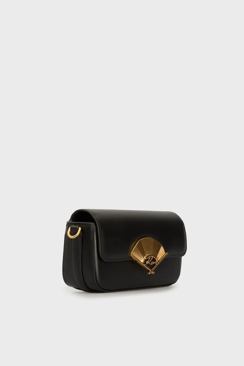 Жіноча чорна шкіряна сумка k signature fan sm crossbody 3
