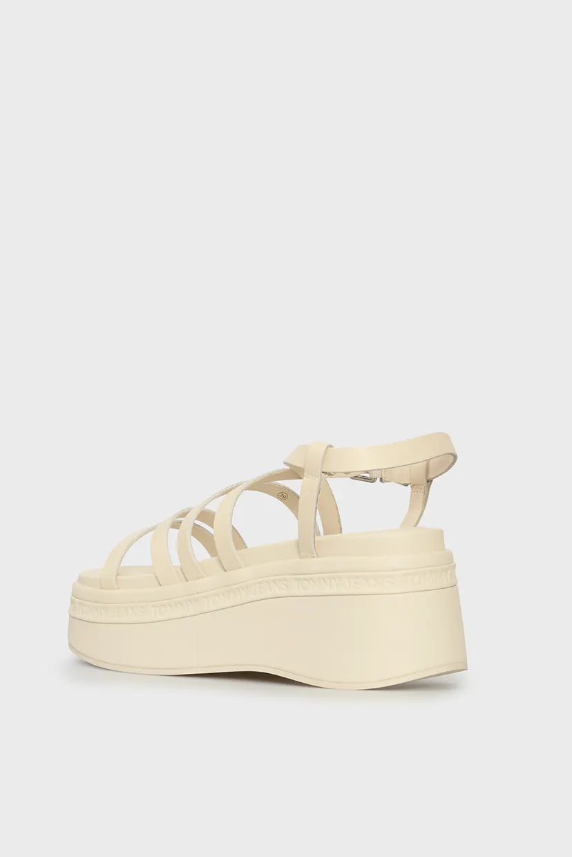 Жіночі білі шкіряні сандалі TJW WEDGY STRAPPY SANDAL 5
