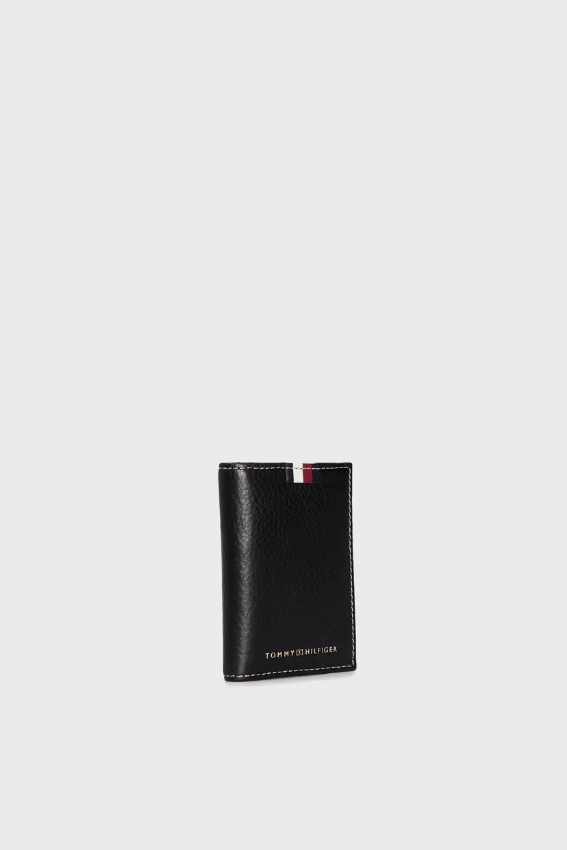 Чоловічий чорний шкіряний кардхолдер TH CORP LEATHER BIFOLD 3