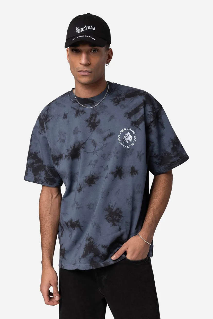 Темно-синя футболка DISTRESSED ROSE NAVY (унісекс) 4