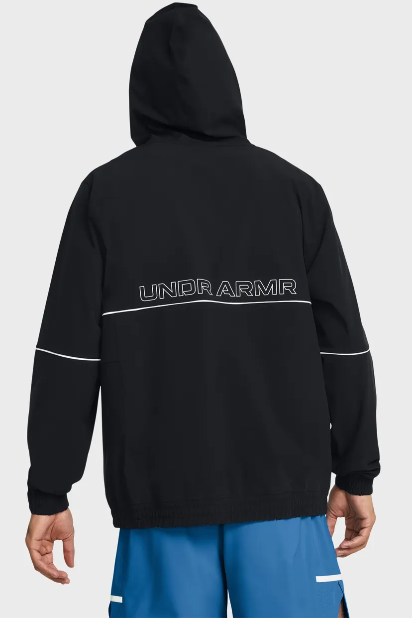 Чоловіча чорна вітровка UA Baseline Woven Jacket 3