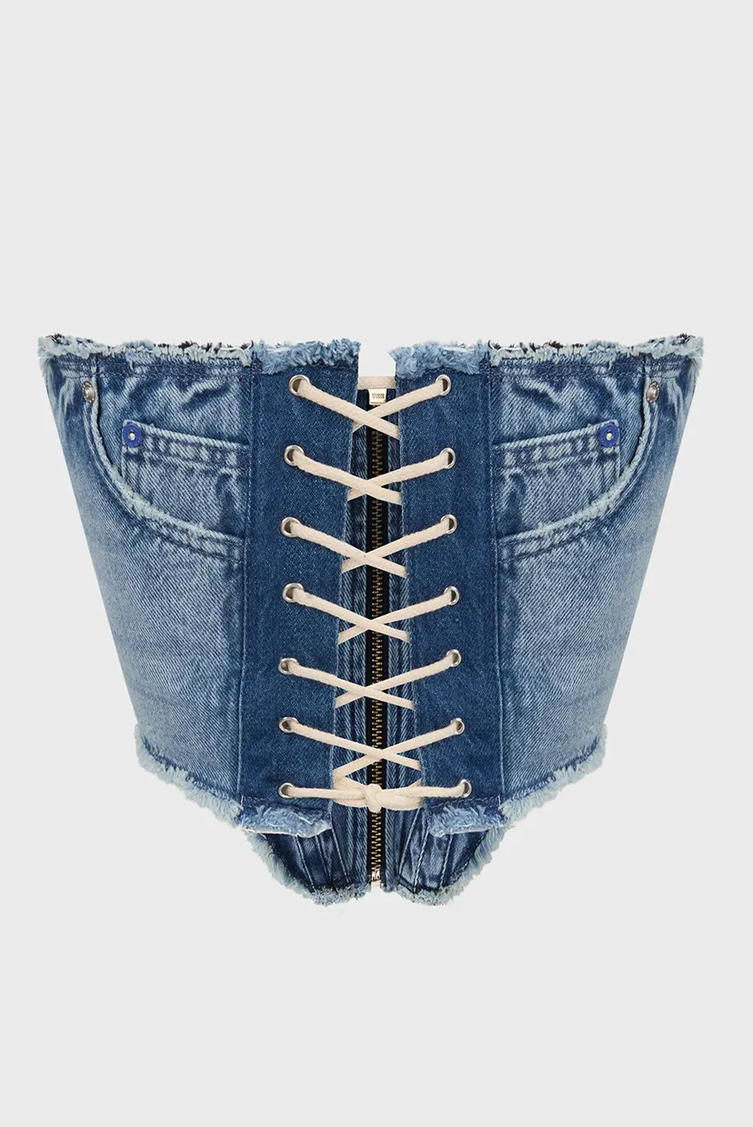 Жіночий синій джинсовий топ KLJ X ATELIER DENIM BUSTIER 6