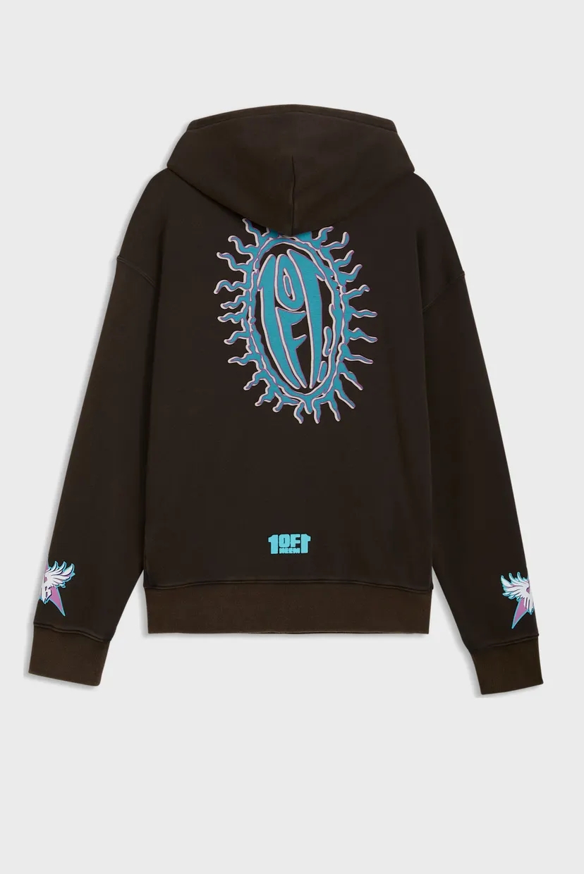 Чоловіче темно-коричневе худі Melo x Hive Relaxed Hoodie Men 7