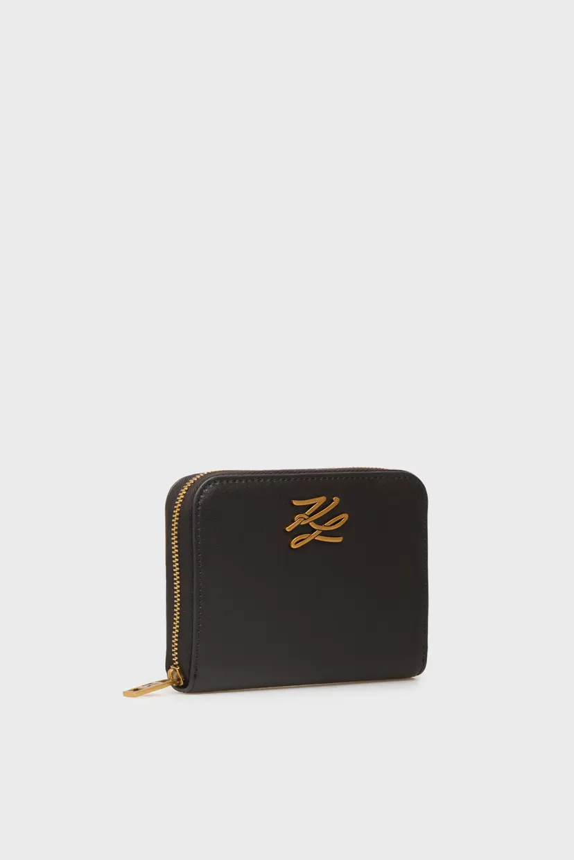 Жіночий чорний шкіряний гаманець autograph md zip 3