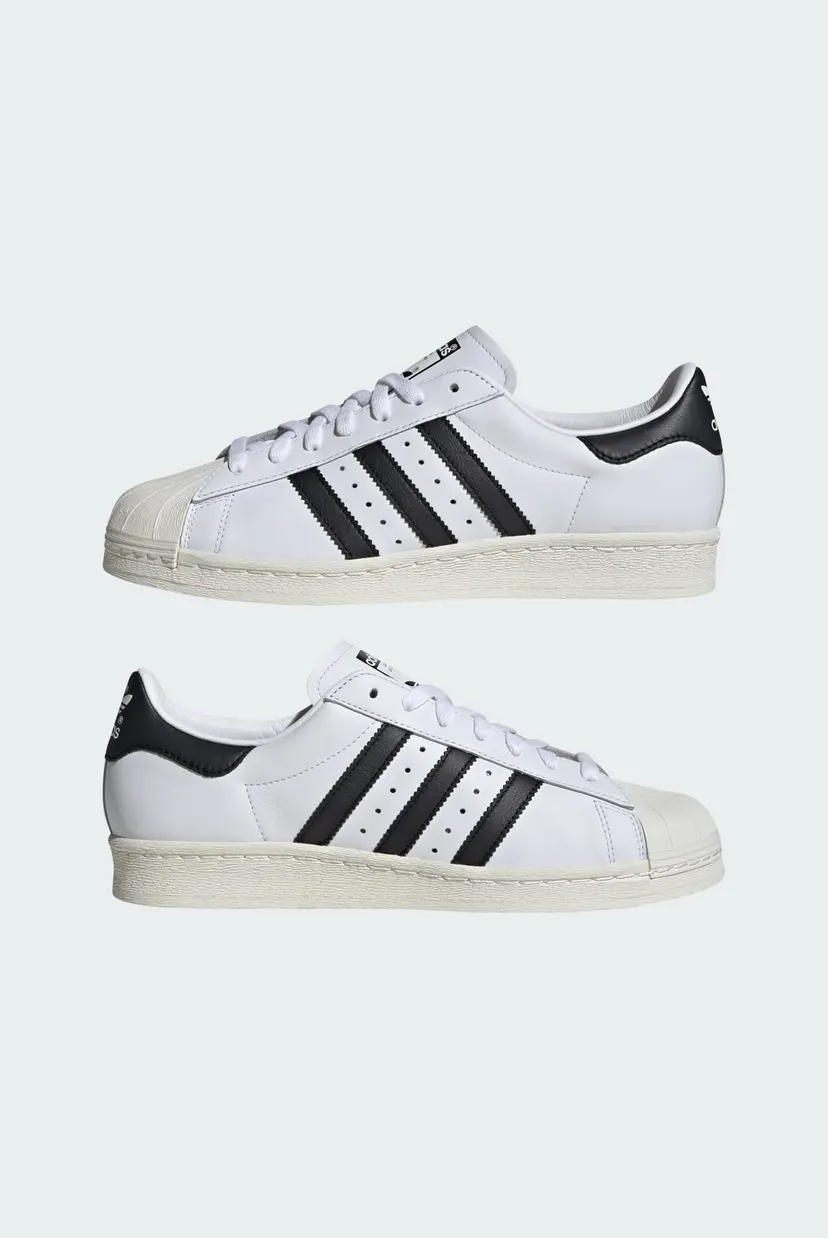 Мужские белые кожаные сникерсы Superstar 82 7