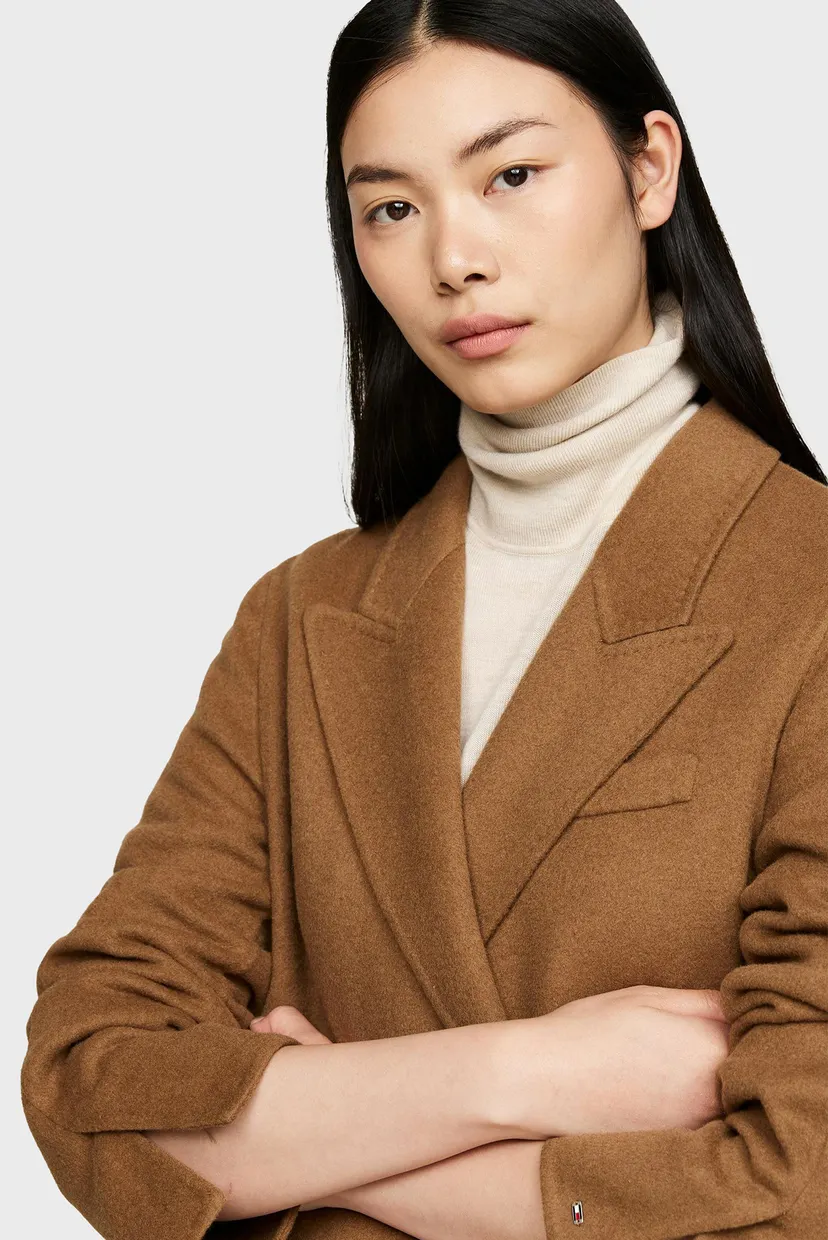 Женское бежевое шерстяное пальто MD DF WOOL BLEND DB 4