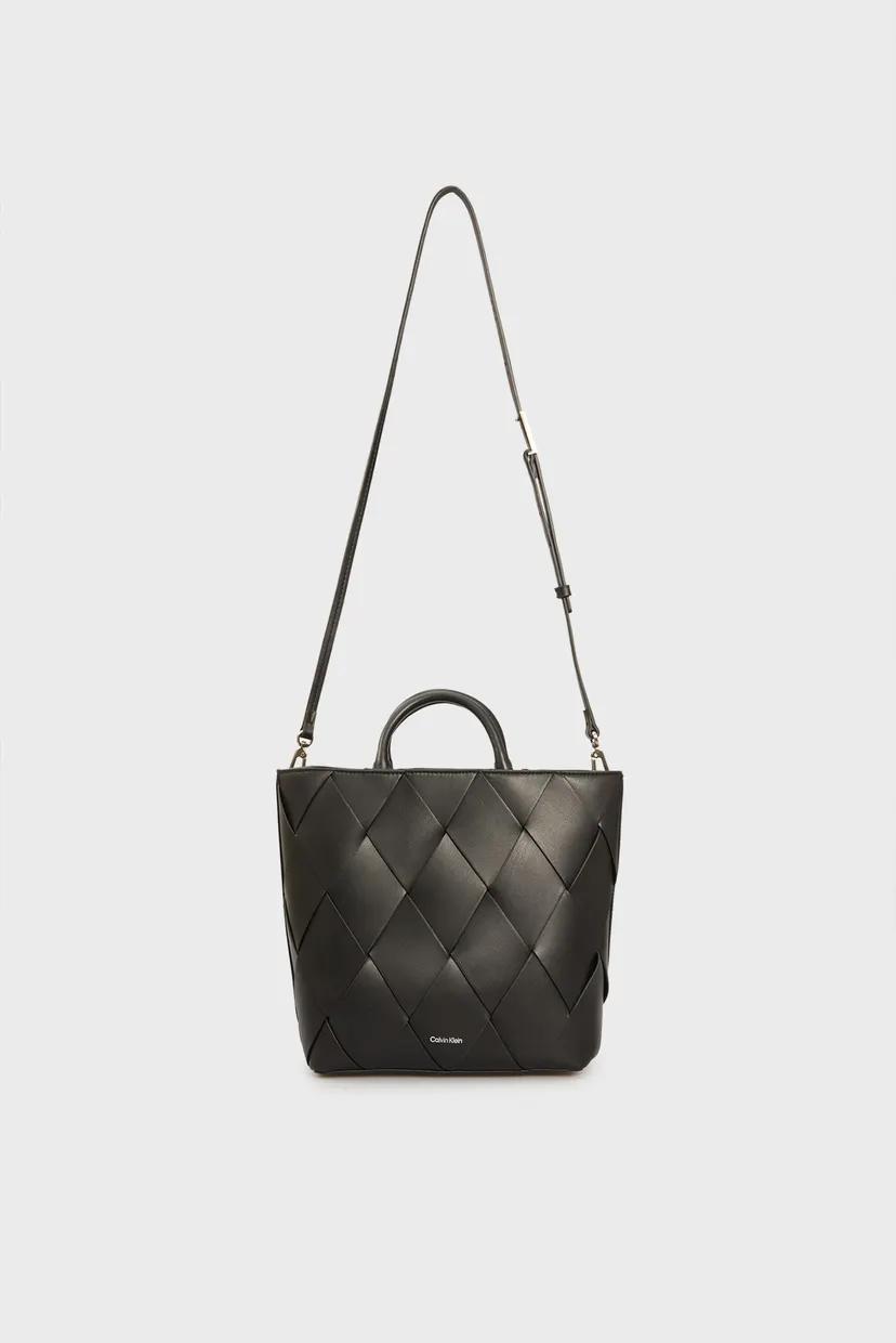 Жіноча чорна сумка CK WOVEN MEDIUM TOTE 5