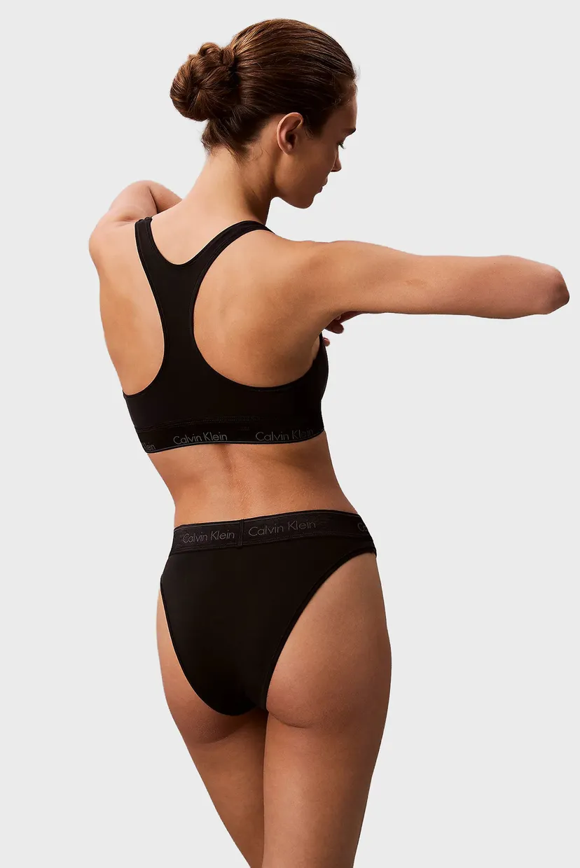 Женские черные трусики HIGH LEG TANGA 3