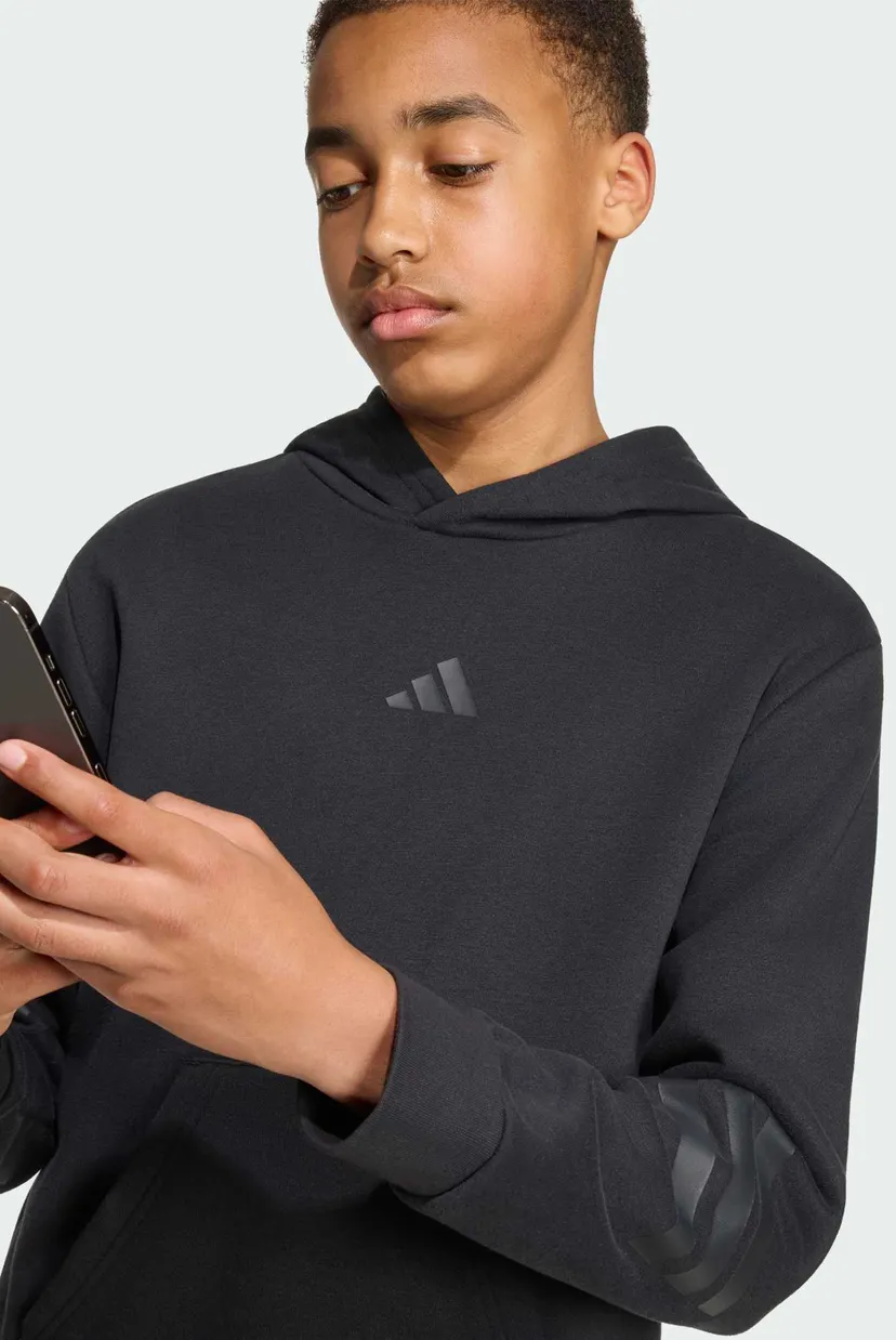 Дитяче чорне худі FUTURE ICONS 3 STRIPES OVERSIZED 4