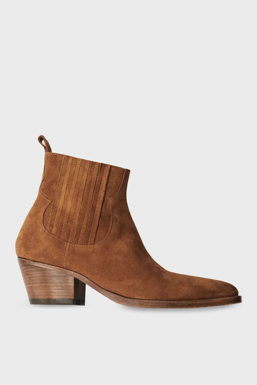 Женские коричневые казаки MAJE MFACH00190_CAMEL — MD-Fashion