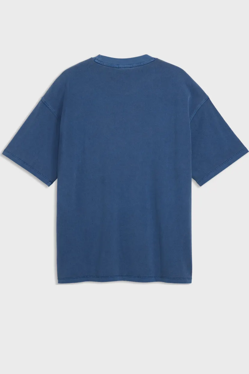 Мужская синяя футболка Select Essentials Wash Tee Oversized Men 5