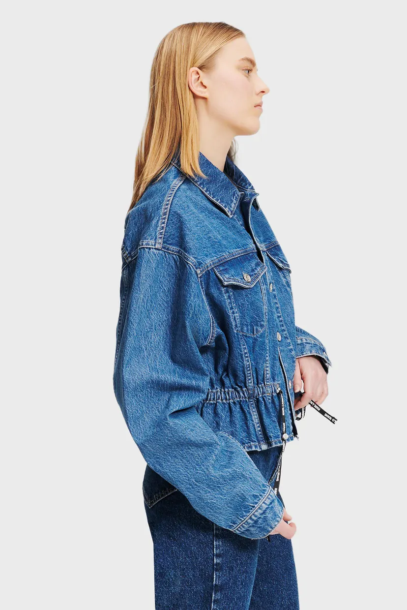 Жіноча синя джинсова куртка tied denim jacket 3